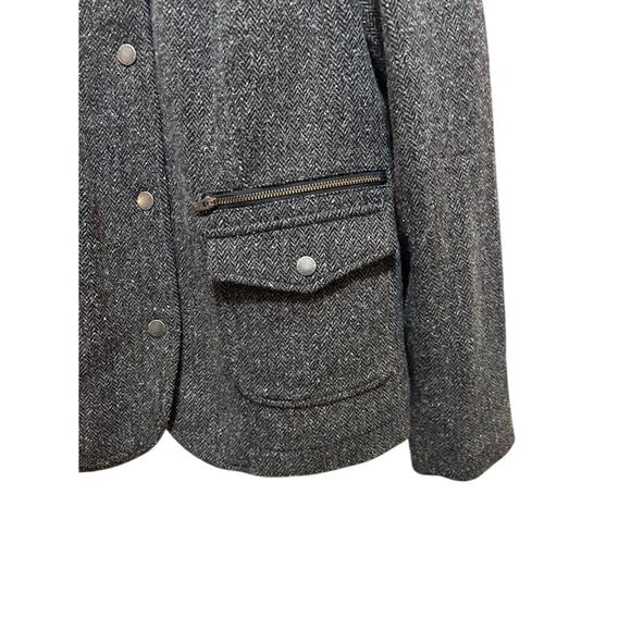 L. L. Bean jacket Women's size small herringbone wool silk blend ELBOW PATCHES! - Picture 4 of 7